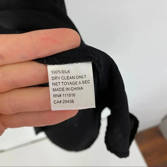 Yumi Kim Silk Dress Womens Size Small Black Tie Waist Button Down Top - Picture 5 of 10